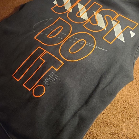 Nike Men's Club Sportswear Fleece Pullover Hoodie | Large | Black/Orange/White - Picture 12 of 13